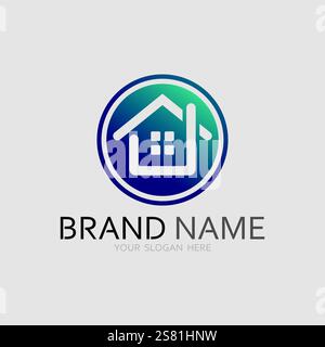 Accueil logo icône vecteur illustration modèle design.Accueil et maison logo design vecteur, logo , architecture et bâtiment, design propriété , rester à la maison Illustration de Vecteur
