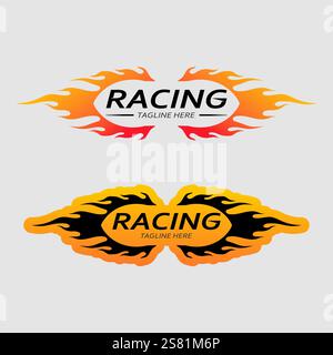 Vecteur d'icône de logo de course et de vitesse Race flag Racing illustration logo Illustration de Vecteur
