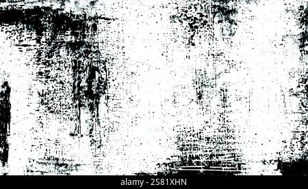 Fond grunge. Vecteur noir et blanc. Texture abstraite de poussière, saleté, taches. Couche de recouvrement grunge. Texture vieillie. Rugueux, rayé, éclaboussure Illustration de Vecteur