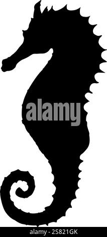 silhouette hippocampe - illustration vectorielle Illustration de Vecteur