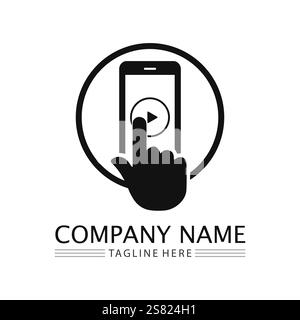 conception de logo d'icône de téléphone intelligent et illustration vectorielle Illustration de Vecteur