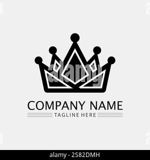 Crown logo et reine, roi logo designTemplate illustration vectorielle Illustration de Vecteur