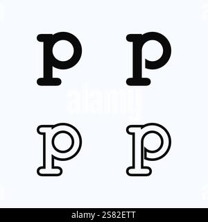 Lettre P an d P logo illustration vectorielle design Illustration de Vecteur