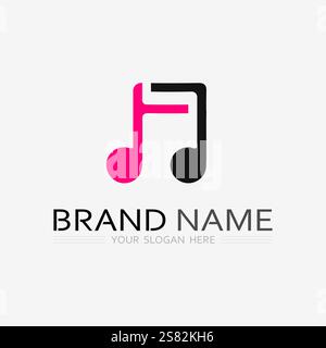 Logo musical et icône de note conception d'illustration vectorielle Illustration de Vecteur