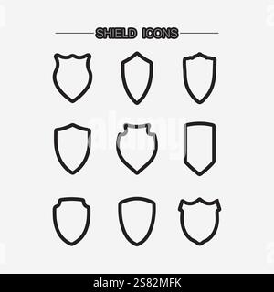 logo shield design vector, logo shield logo template, logosymbol icon-vector Illustration de Vecteur