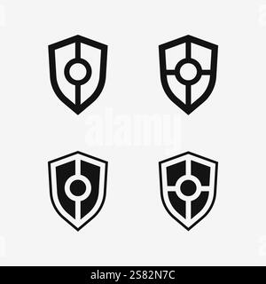 logo shield design vector, logo shield logo template, logosymbol icon-vector Illustration de Vecteur