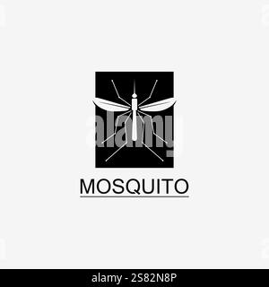 Icône de moustique et logo d'insecte animal illustration graphique de conception Illustration de Vecteur