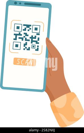 Téléphone portable pour lecture QR Illustration de Vecteur