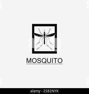 Icône de moustique et logo d'insecte animal illustration graphique de conception Illustration de Vecteur