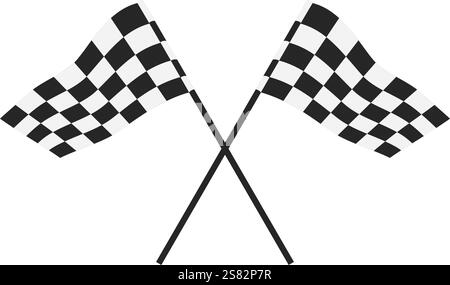 Vecteur de drapeaux à damier noir et blanc pour un événement de course de sport automobile Illustration de Vecteur