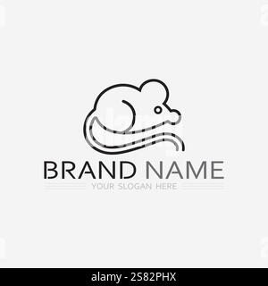 Logo de souris et illustration de conception de vecteur animal Illustration de Vecteur