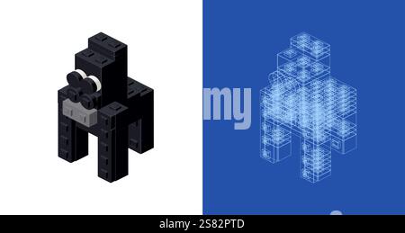 Idée et mise en œuvre du projet de plan directeur des gorilles. Illustration vectorielle Illustration de Vecteur