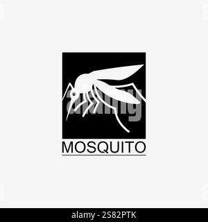 Icône de moustique et logo d'insecte animal illustration graphique de conception Illustration de Vecteur