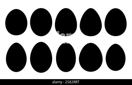 Collection en forme d'oeuf foncé. Illustration de Vecteur