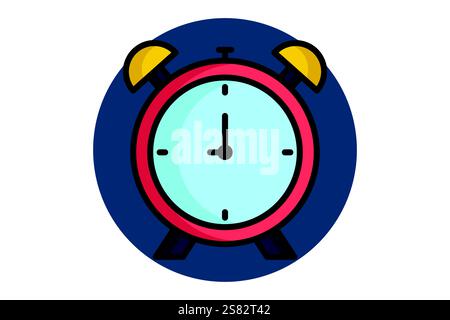 Icône d'alarme. style d'icône de contour coloré. icône liée à la notification, à l'heure et à la date. illustration vectorielle des éléments de temps Illustration de Vecteur