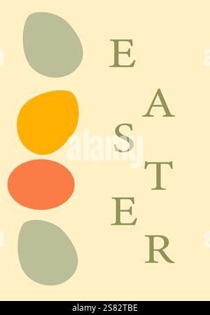 Conception d'affiches de célébration de Pâques avec des œufs colorés pour une occasion heureuse. Illustration de Vecteur