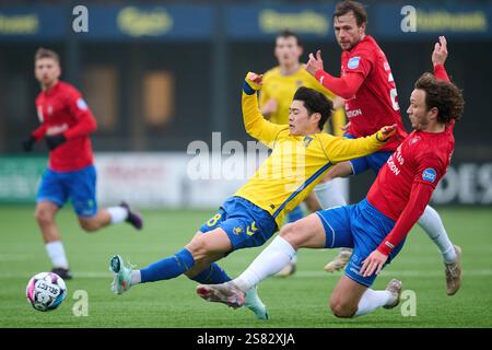 Broendby, Danemark. 18 janvier 2025. Yuito Suzuki (28) de Broendby vu lors d'un match test entre Broendby IF et Hvidovre IF au Bane 2 à Broendby. Banque D'Images