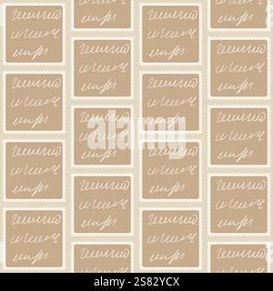 Scribble manuscrit texte sans couture. Lettre illisible arrière-plan sans fin. Patchwork illisible note répéter la couverture. Journal poésie continuou Illustration de Vecteur