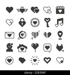 Collection d'icônes de ligne liées à l'amour Illustration de Vecteur