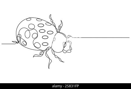 Coccinelle illustration vectorielle dessin au trait continu, dessin au trait continu simple de coccinelle adorable Illustration de Vecteur