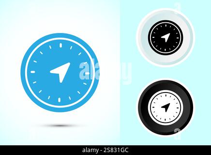 Illustration de conception d'icône de boussole, symbole de signe de navigation pour les applications et les sites Web Illustration de Vecteur