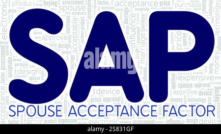 SAP - facteur d'acceptation du conjoint conception conceptuelle de nuage de mots isolé sur fond blanc. Illustration de Vecteur