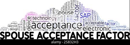 SAP - facteur d'acceptation du conjoint conception conceptuelle de nuage de mots isolé sur fond blanc. Illustration de Vecteur