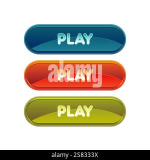 Ensemble coloré de boutons Web Illustration de Vecteur