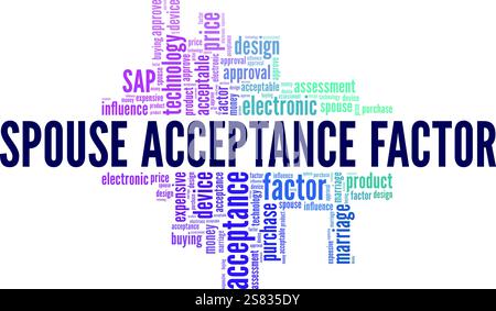 SAP - facteur d'acceptation du conjoint conception conceptuelle de nuage de mots isolé sur fond blanc. Illustration de Vecteur