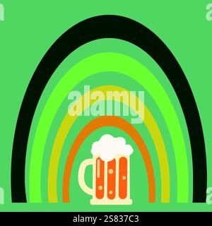 Main avec de la bière. Illustration vectorielle pour Patrick's Day Illustration de Vecteur