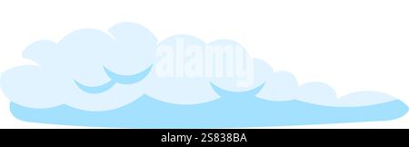 Les nuages de cumulus bleu clair forment un grand groupe sur un fond complètement blanc, créant une image simple mais évocatrice de sérénité et de paix Illustration de Vecteur