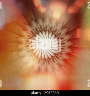 rendu 3d de l'art abstrait avec des machines 3d surréalistes moteur à réaction d'avion à turbine industrielle ou fleur en forme torsadée en spirale avec grunge et flou ef Banque D'Images