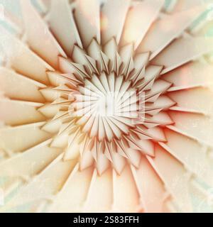 rendu 3d de l'art abstrait avec des machines 3d surréalistes moteur à réaction d'avion à turbine industrielle ou fleur en forme torsadée en spirale avec grunge et flou ef Banque D'Images