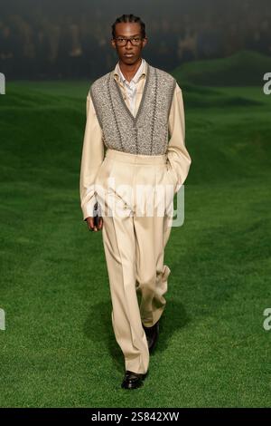 Milan, Italien. 20 janvier 2025. ZEGNA hommes automne/hiver 2025-2026 défilé pendant la Fashion week de Milan Menswear le 2025 janvier - Milan, Italie 20/01/2025 crédit : dpa/Alamy Live News Banque D'Images