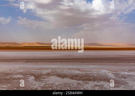 Salines dans l'ouest de la Tunisie Banque D'Images
