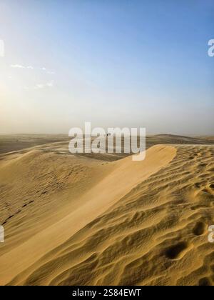 Dunes de sable roulantes du sommet du désert du Sahara Banque D'Images