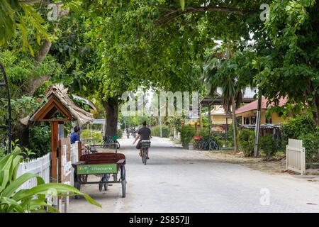 Les vélos sont le moyen de transport typique sur la Dique, Seychelles Banque D'Images