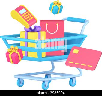 Vente de supermarché offre spéciale liquidation icône 3d illustration vectorielle réaliste. Achat de carte cadeau de fidélité de réduction du marché du magasin Illustration de Vecteur