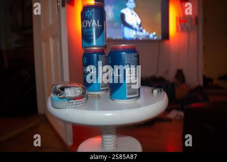 Copenhague, Danemark. 13 septembre 2024. Des canettes de bière Royal Export sont exposées (photo de Kristian Tuxen Ladegaard Berg/SOPA images/Sipa USA) crédit : Sipa USA/Alamy Live News Banque D'Images