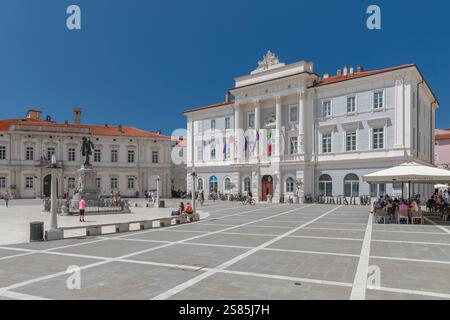 Place Tartini, Piran, Promorska, Istrie, Slovénie Banque D'Images