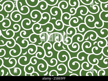 Modèle Vector Seamless Japonais Vintage Arabesque répétable horizontalement et verticalement. Illustration de Vecteur