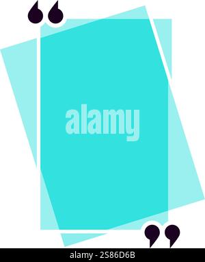 Boîte de citation turquoise avec guillemets encadrant l'espace vide, idéale pour insérer du texte, créer des messages attrayants sur les médias sociaux ou surligner Illustration de Vecteur