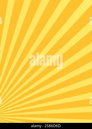 Rayonnant à partir du coin inférieur gauche, un fond de soleil jaune vif crée une atmosphère énergique et dynamique, parfaite pour ajouter une touche de Illustration de Vecteur