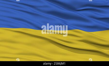 Gros plan Ukraine drapeau, onduler dans le vent, haute résolution Banque D'Images