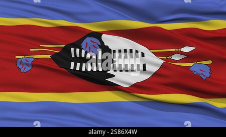 Libre Swaziland Drapeau, agitant dans le vent, haute résolution Banque D'Images