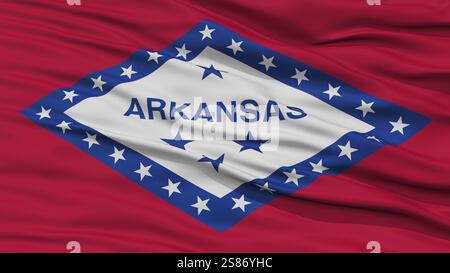 Libre de l'Arkansas drapeau sur mât, USA state, agitant dans le vent, haute résolution Banque D'Images