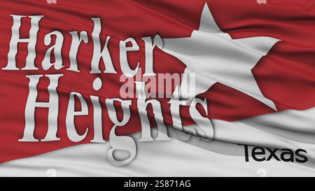 Libre de Harker Heights, agitant le drapeau de la ville dans le vent, l'État du Texas, États-Unis d'Amérique Banque D'Images