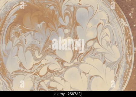 Texture marbrée d'Ébru avec motifs floraux Banque D'Images