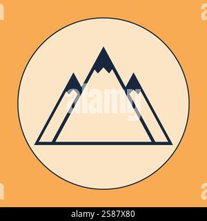 Icône montagne. Icône linéaire simple représentant un paysage de montagne. Illustration vectorielle Illustration de Vecteur