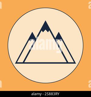 Icône montagne. Icône linéaire simple représentant un paysage de montagne. Illustration vectorielle Illustration de Vecteur